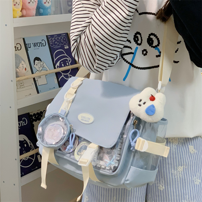 A new Japanese-style, high-appearance-level, school-style, 2D girl's "Baji Pain Bag" casual, simple and lightweight commuting crossbody bag full figure