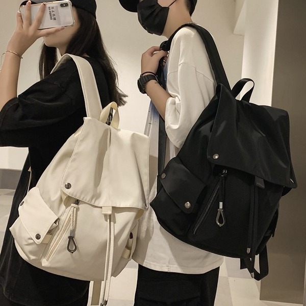 New simple and versatile schoolbag for men, Korean style ins academy junior high school student backpack, high appearance level, trendy brand couple backpack full figure