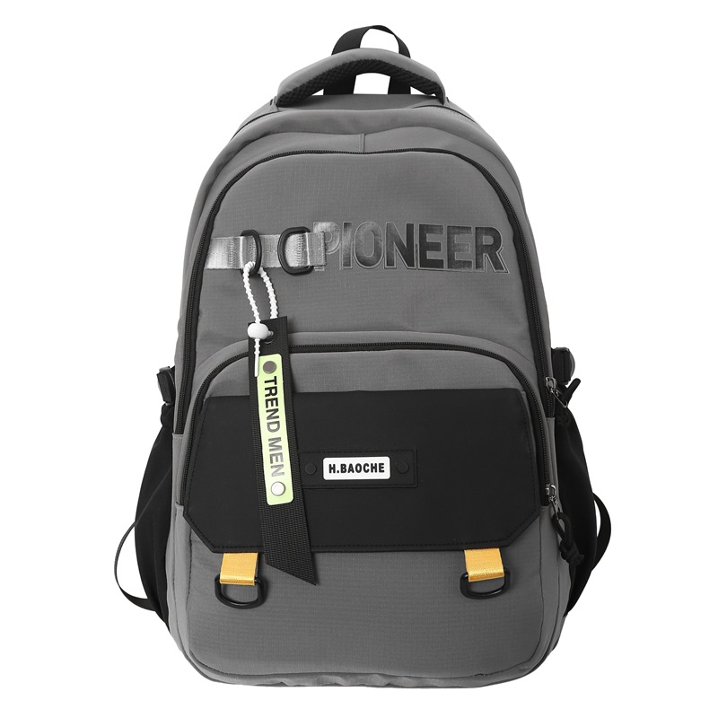 New foreign trade schoolbag for men, 2025 Korean version, ins, cool, multi-layered, sturdy and durable backpack for junior and senior high school students Item Picture