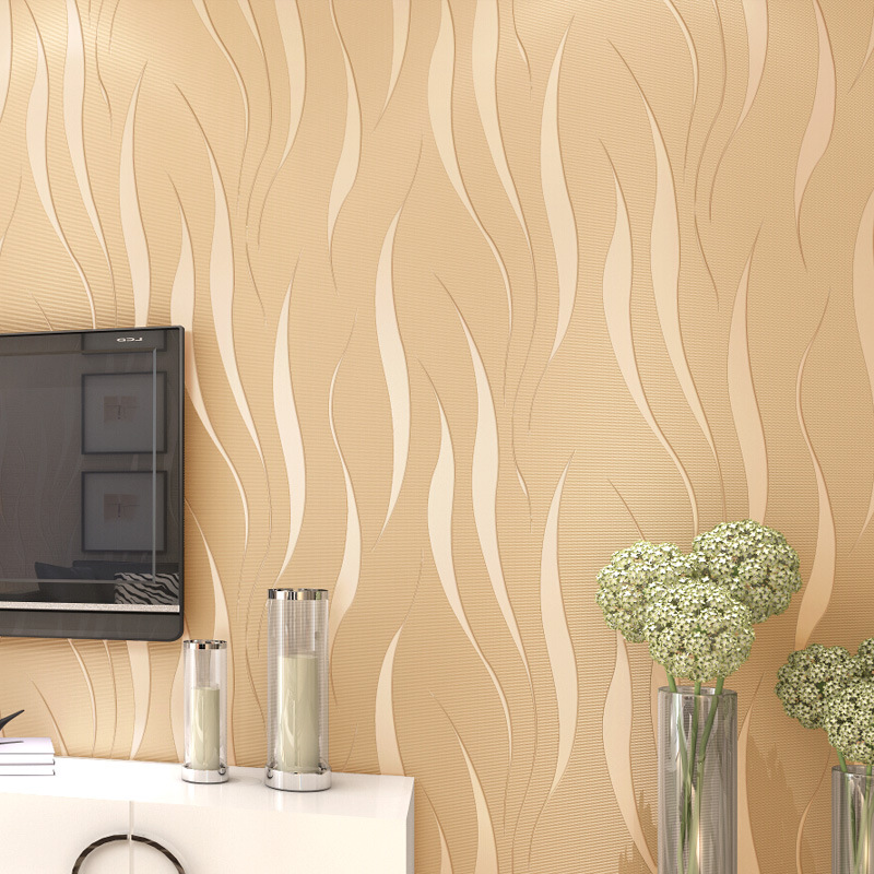 Fashionable and simple 3D wavy pattern wallpaper, non-woven fabric foam wallpaper, bedroom and living room background wall, full coverage of home decoration wallpaper details Picture