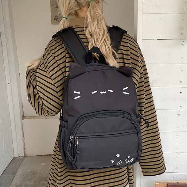 High-appearance-level ins-style schoolbag, junior high school girls' backpack, high school students' large-capacity cute pain bag, detachable backpack details Picture