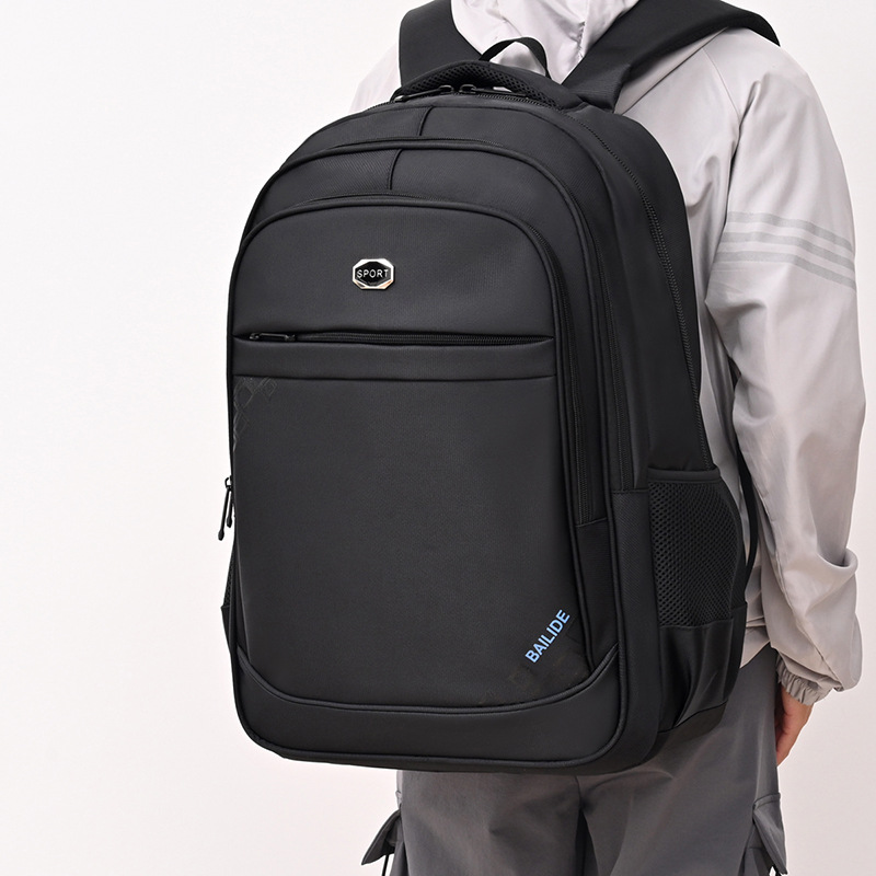 A new high-appearation-level cross-border business travel computer bag for men in solid color, casual and simple travel and mountaineering backpack details Picture