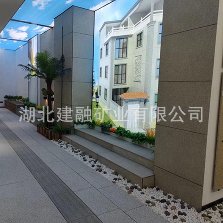 18mm thick Indian black litchi face PC stone imitation brick, 18mm thick small litchi face sesame black PC brick, white and black stone imitation PC brick Application Scenario