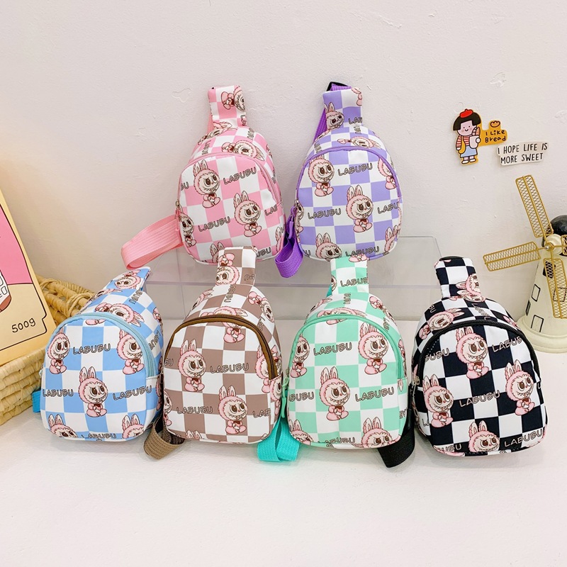2024 New children's bags: Fashionable crossbody small chest bags for boys and girls, kids' waist bags, cartoon lightweight travel backpacks full figure