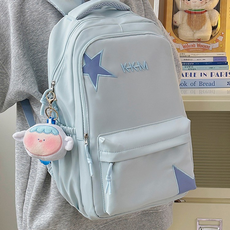 High appearance level, niche large capacity backpack, Star college student, Korean style cute schoolbag, simple, casual and versatile backpack details Picture