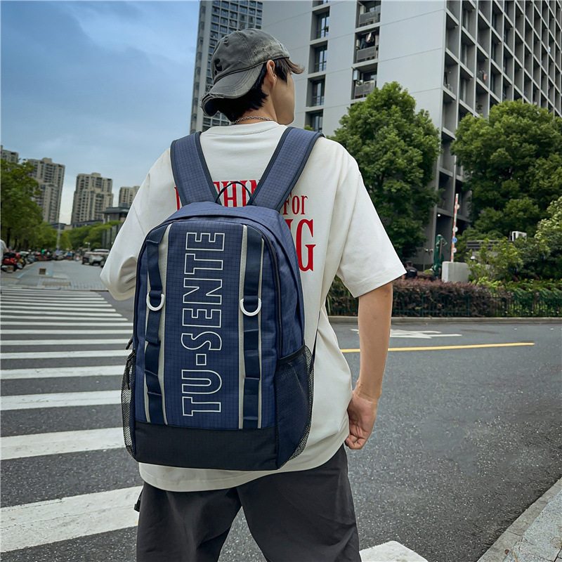 A new high-appeal Korean-style ins letter backpack for college students, featuring a simple and elegant design for mountain climbing and travel, with a large capacity on both shoulders details Picture