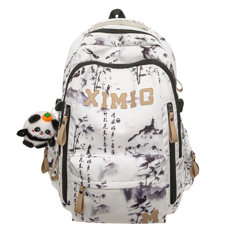 New schoolbag with Chinese trend tie-dye, high appearance level, couple casual backpack, high-quality air-cushioned backpack for teenagers and students Item Picture