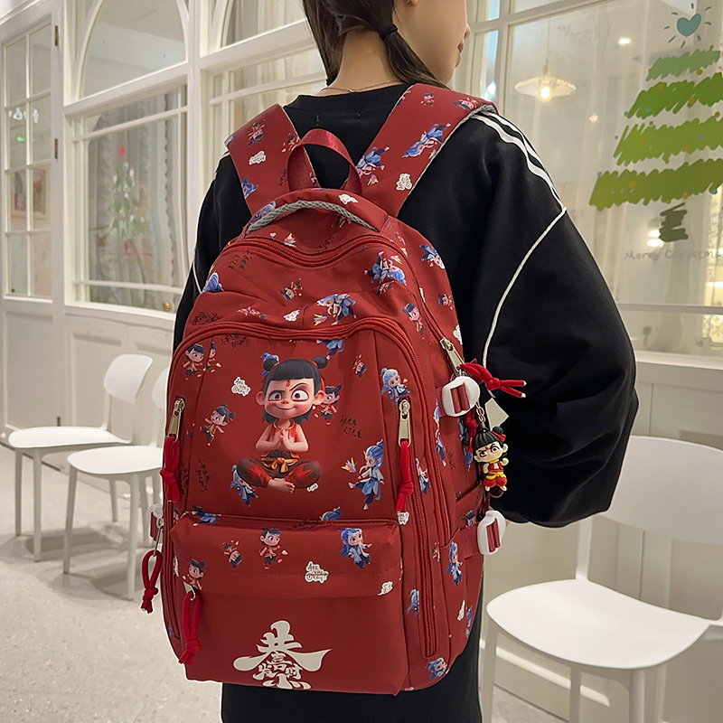 New cute student schoolbag for young girls, college style backpack, high appearance level, large capacity, cartoon cute pain bag, backpack full figure