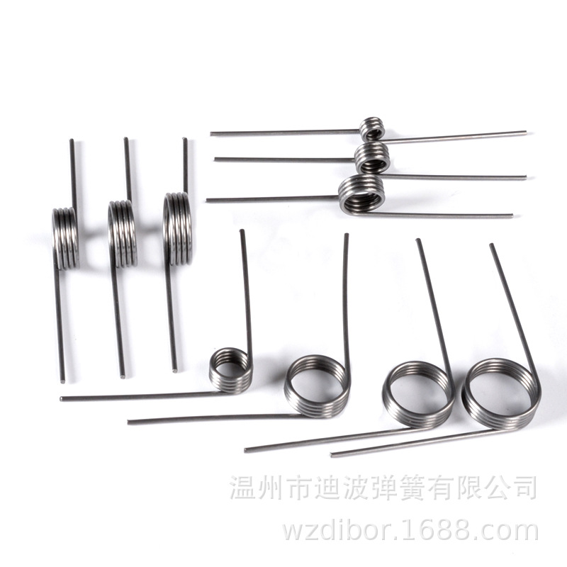 Torsion spring, torque, 90-180 degrees, racket net, large and small spring, yellow steel wire, 0.3-4.0 clips, v miniature details Picture