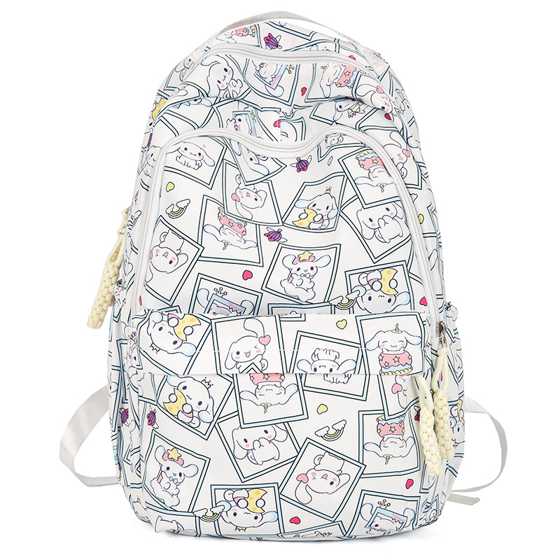 Ladies' cartoon casual large-capacity backpack, outdoor travel backpack for junior high school, senior high school and college students, graffiti backpack Item Picture