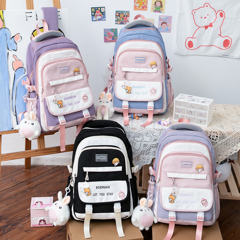 2022 New style schoolbag for girls in junior and senior high school, backpack for students in grades three to six of primary school, Forest Series large-capacity multi-layer schoolbag details Picture
