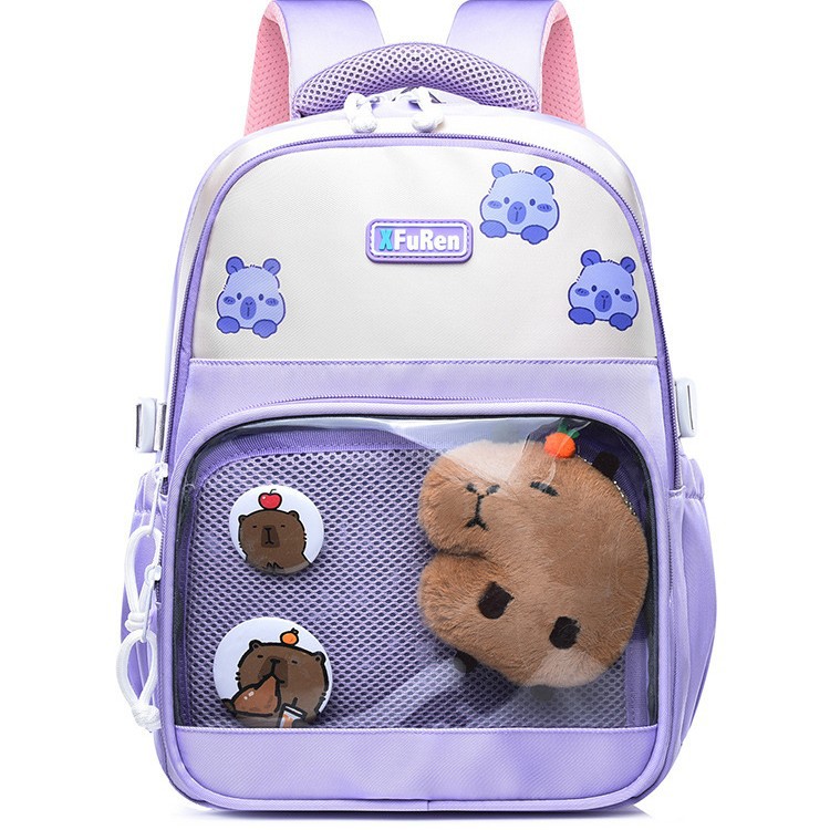 A new, high-quality, fresh, sweet and cute cartoon Capibara backpack for children in grades 1-3 Item Picture