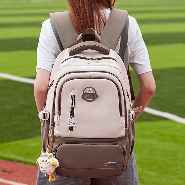 Japanese-style color-blocking schoolbag, Instagram, high appearance level, versatile for junior high school girls, large-capacity lightweight school backpack for primary school students details Picture