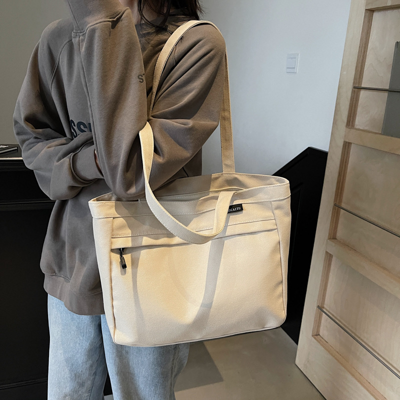 Tote Bag Spring New Style large-capacity simple single-shoulder armpit bag, laid-back student single-shoulder bag, versatile commuting bag full figure