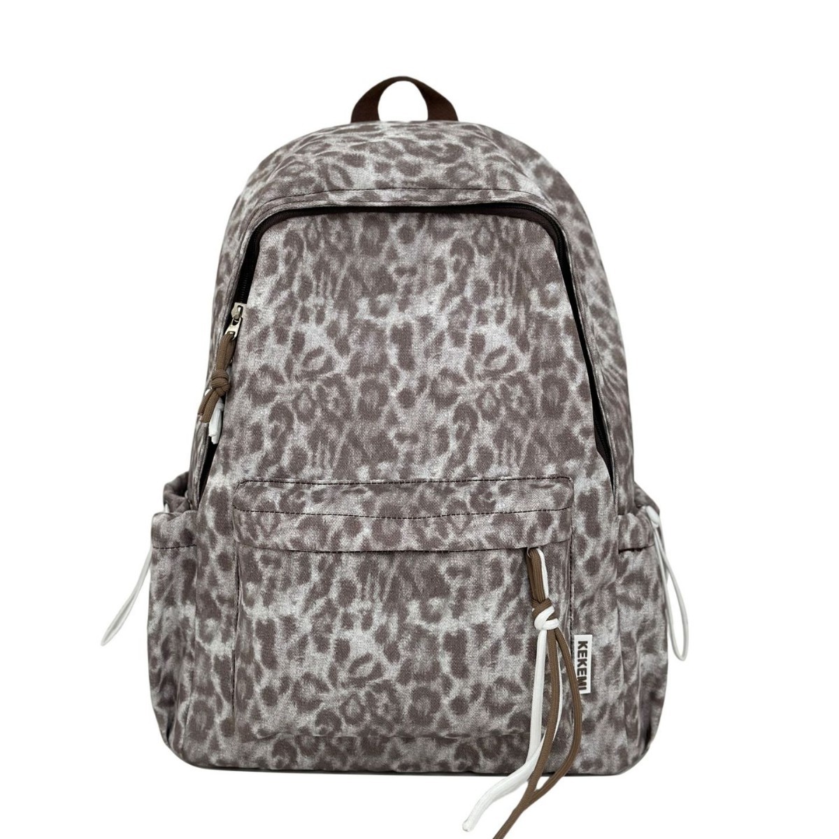 Japanese-style ins leopard print college student backpack, unique and versatile, niche and fashionable backpack, casual travel backpack Item Picture