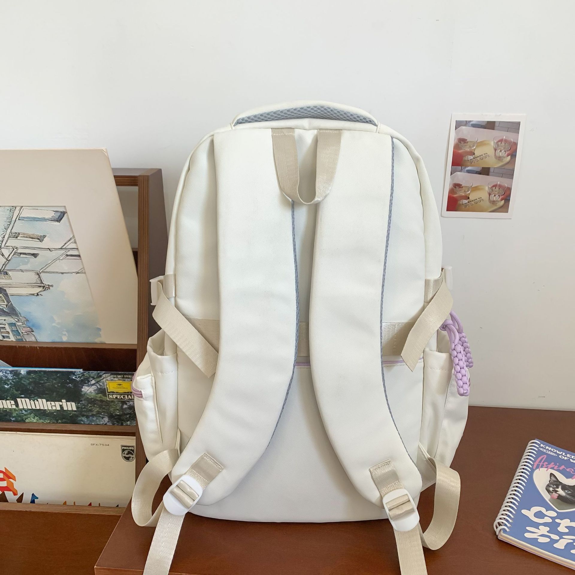 A Japanese-style sweet and cool girl's schoolbag with a high level of appearance, a Korean-style ins school-style backpack with embroidered letters from primary school students Specification drawing