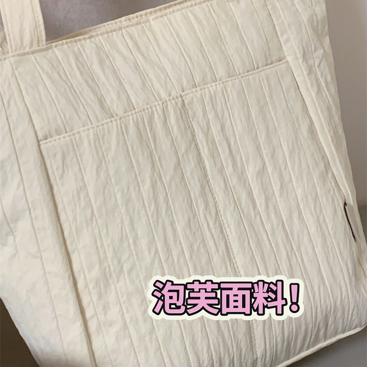 New Korean-style casual and versatile single-shoulder bag, large-capacity tote bag for female college students' commuting to class, and lightweight tutorial bag Specification drawing