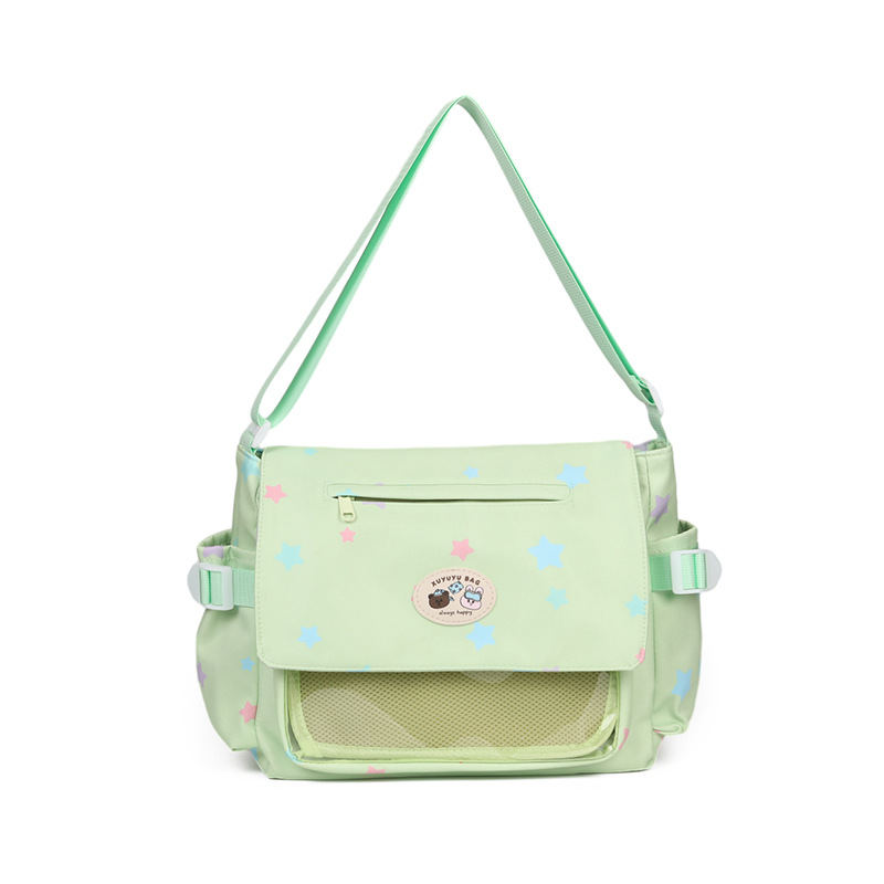 Cute school-style girl crossbody bag, Japanese-style Instagram large-capacity campus student class postman bag, smack pain bag Item Picture