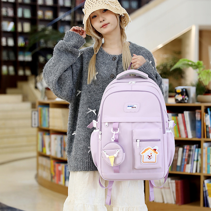 "Schoolbag for Girls 2025 New Korean version, high-quality large-capacity backpack for junior high school girls and primary school students from grades three to six. details Picture