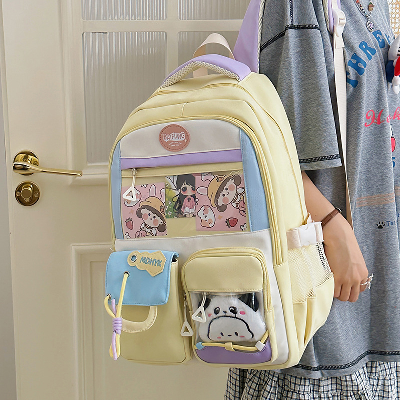 A new high-appearance-level forest-themed ins fresh, sweet and cute transparent pain-relieving bag, a lightweight backpack for junior and senior high school students details Picture