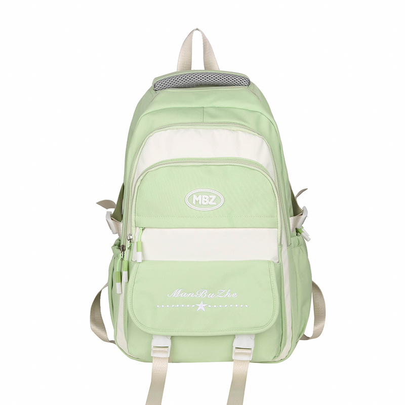New ins large-capacity backpacks for junior and senior high school students, Korean version color-blocking backpacks for students in grades three to six Item Picture