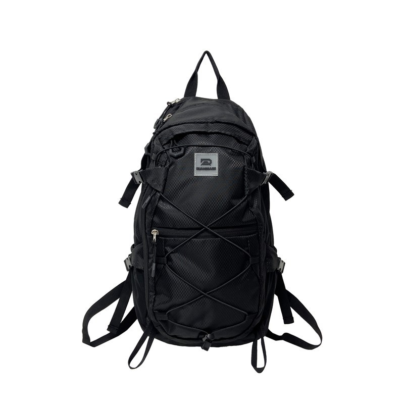 High-appearation-level mountain style ins drawstring hiking bag for men and women, travel, sports, skiing, multi-pocket, large-capacity backpack Item Picture