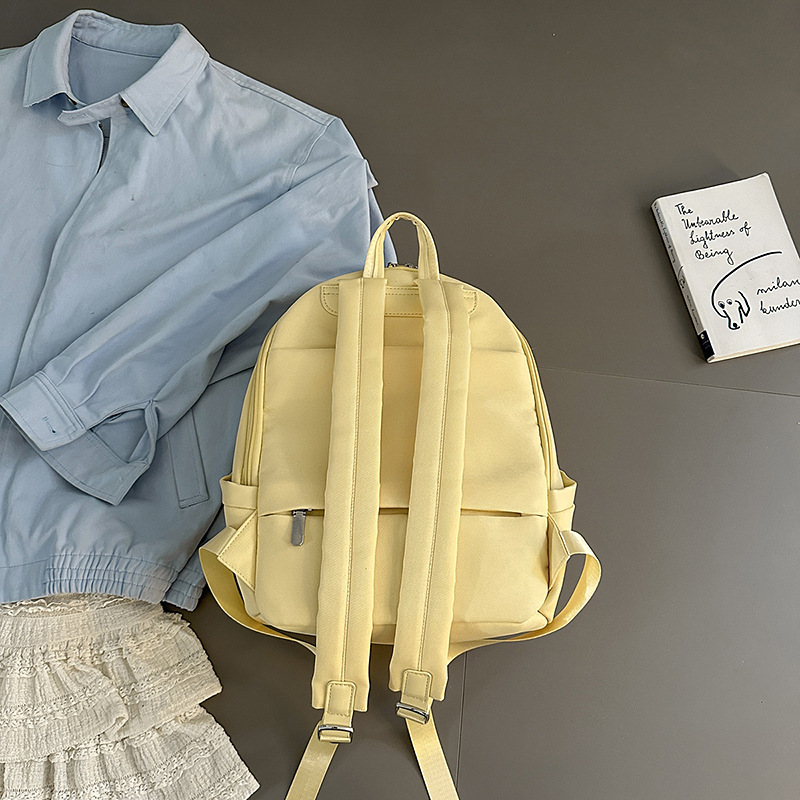 A fresh and sweet macaron-colored casual and simple large-capacity backpack, a new Japanese-style travel backpack for junior and senior high school students Specification drawing
