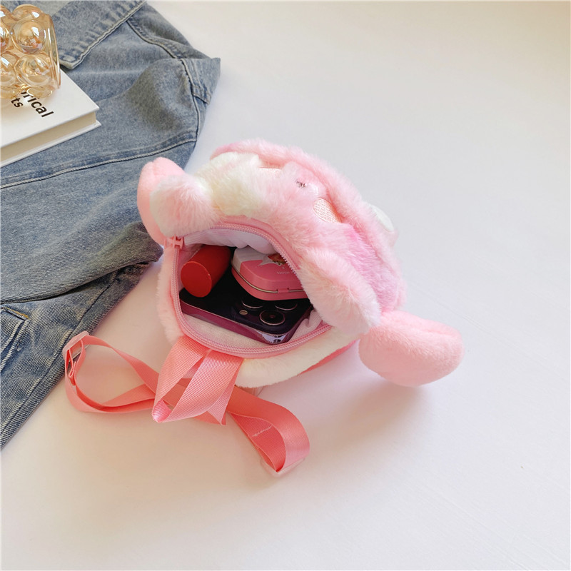 Cute cartoon backpack, children's backpack, plush toy bag, single-shoulder crossbody bag, girls' casual bag, birthday present Application Scenario