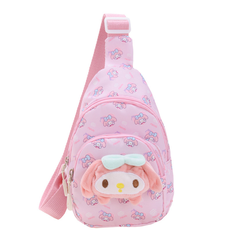 Korean children's chest bags, cartoon kindergarten school bags, boys' and girls' student bags, cute crossbody bags for children, single-shoulder bags Item Picture