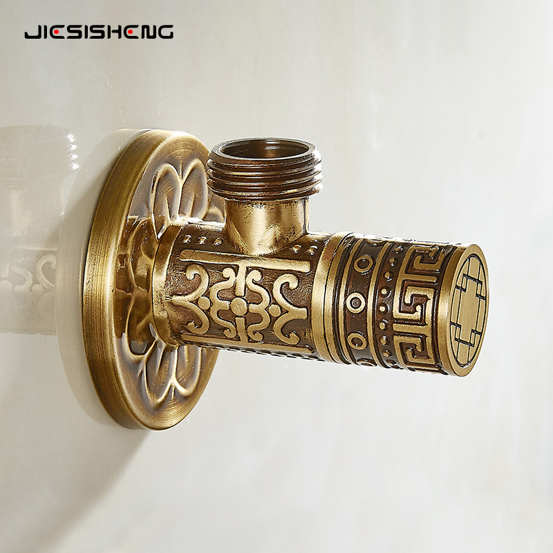 French retro brass thickened explosion-proof triangular valve, universal toilet, water heater, cold and hot water faucet, four-way stop valve Application Scenario