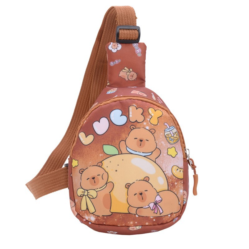 The 2025 summer new cute cartoon pattern children's bag, casual boys' and girls' chest bag, stylish and lightweight loose change backpack Item Picture