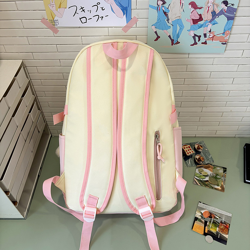 New high-quality, fresh and cute drawstring schoolbag for junior and senior high school students, simple, lightweight and versatile, large-capacity backpack Specification drawing