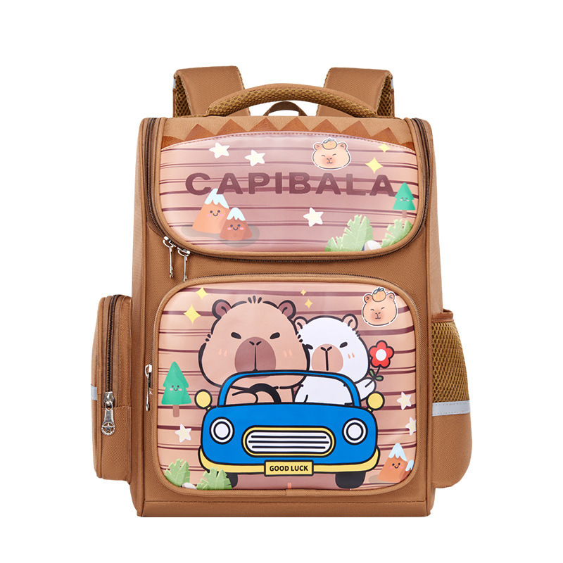 The new Capibara primary school backpack for boys and girls in grades 3 to 6 is a large-capacity, cute capybara backpack that is durable Item Picture