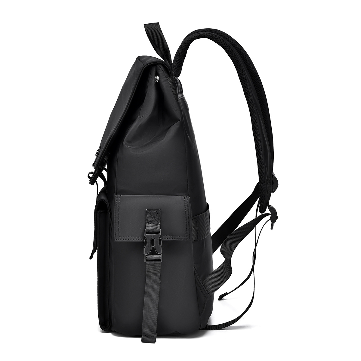 Cross-border trendy brand flip cover men's backpack, large-capacity outdoor leisure travel backpack, cool college student schoolbag Specification drawing