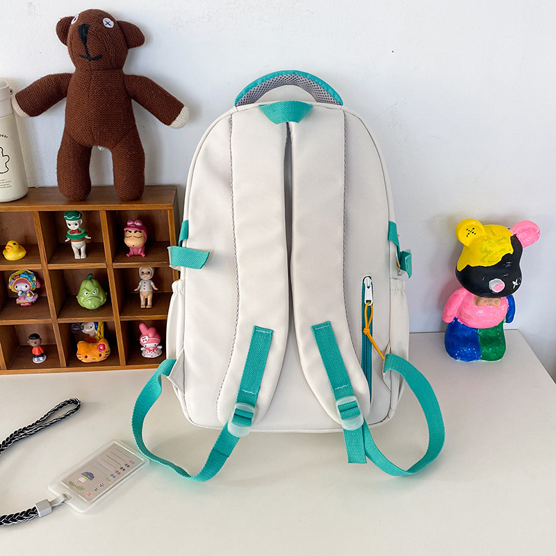 New Japanese-style ins high-appearance-level primary school student embroidered backpacks and large-capacity color-blocking middle school student backpacks Specification drawing