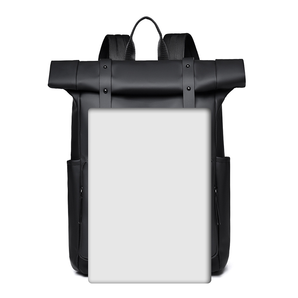 Street trend folding rolled-up backpack, large-capacity backpack for men, high-end casual travel backpack for men details Picture