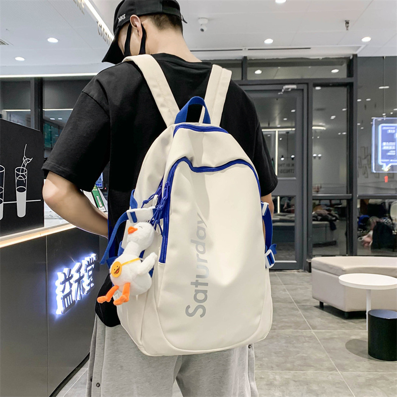 Schoolbag girl on Instagram Korean version, forest-themed color-blocking backpack for junior and senior high school students, college student couple backpack, Japanese style trend Application Scenario