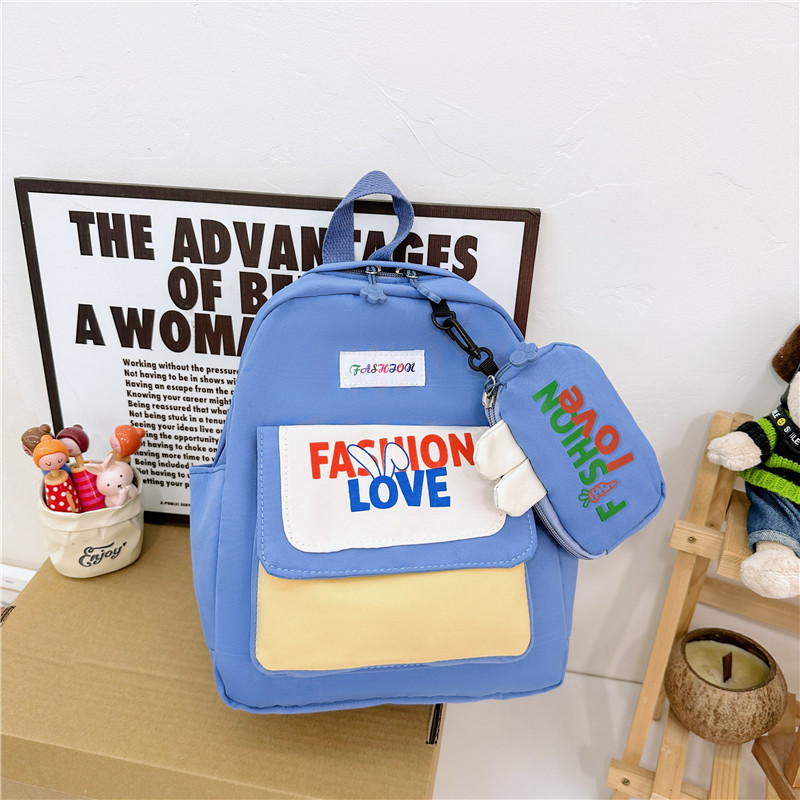 Wholesale of trendy kindergarten children's small schoolbags with 2024 new letter-printed cute backpacks for medium and senior classes Specification drawing