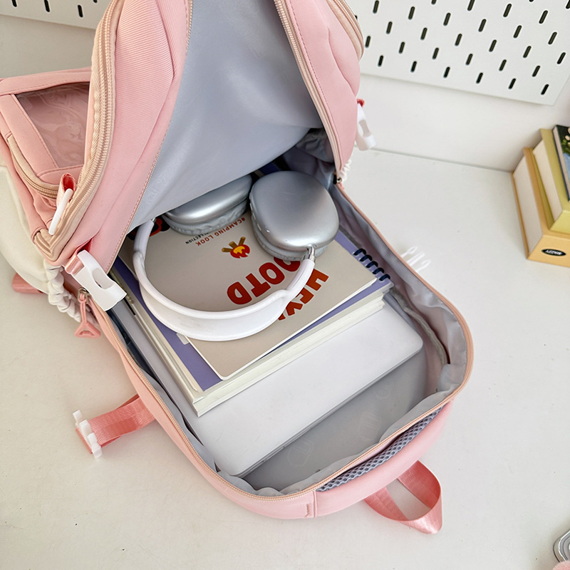 New fresh and sweet school-style large-capacity backpack for female junior and senior high school students, high appearance level two-piece set for primary and secondary school students Application Scenario