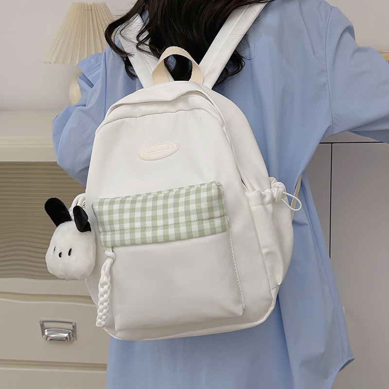The 2024 new style of fresh and clean mini backpack is versatile. It's a small schoolbag for college students, a commuter bag for women, a mom bag, and a travel backpack details Picture