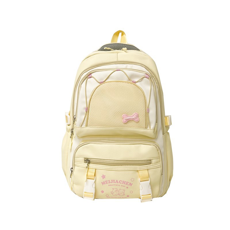 Forest-style ins soft and cute girl backpack for junior high school students, large-capacity casual backpack, versatile school style schoolbag Item Picture