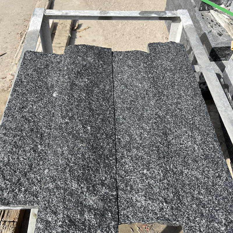 Binzhou green Sesame Grey floor stone flamed Slab natural surface Stone Garden Municipal Project Specification drawing