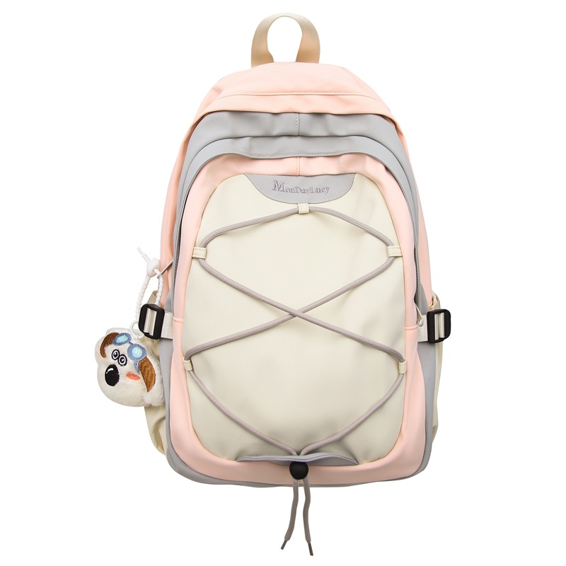 Korean-style schoolbags for girls in high school, high aesthetic standards, Instagram niche color-blocking backpacks for junior high school girls and college students, travel backpacks Item Picture