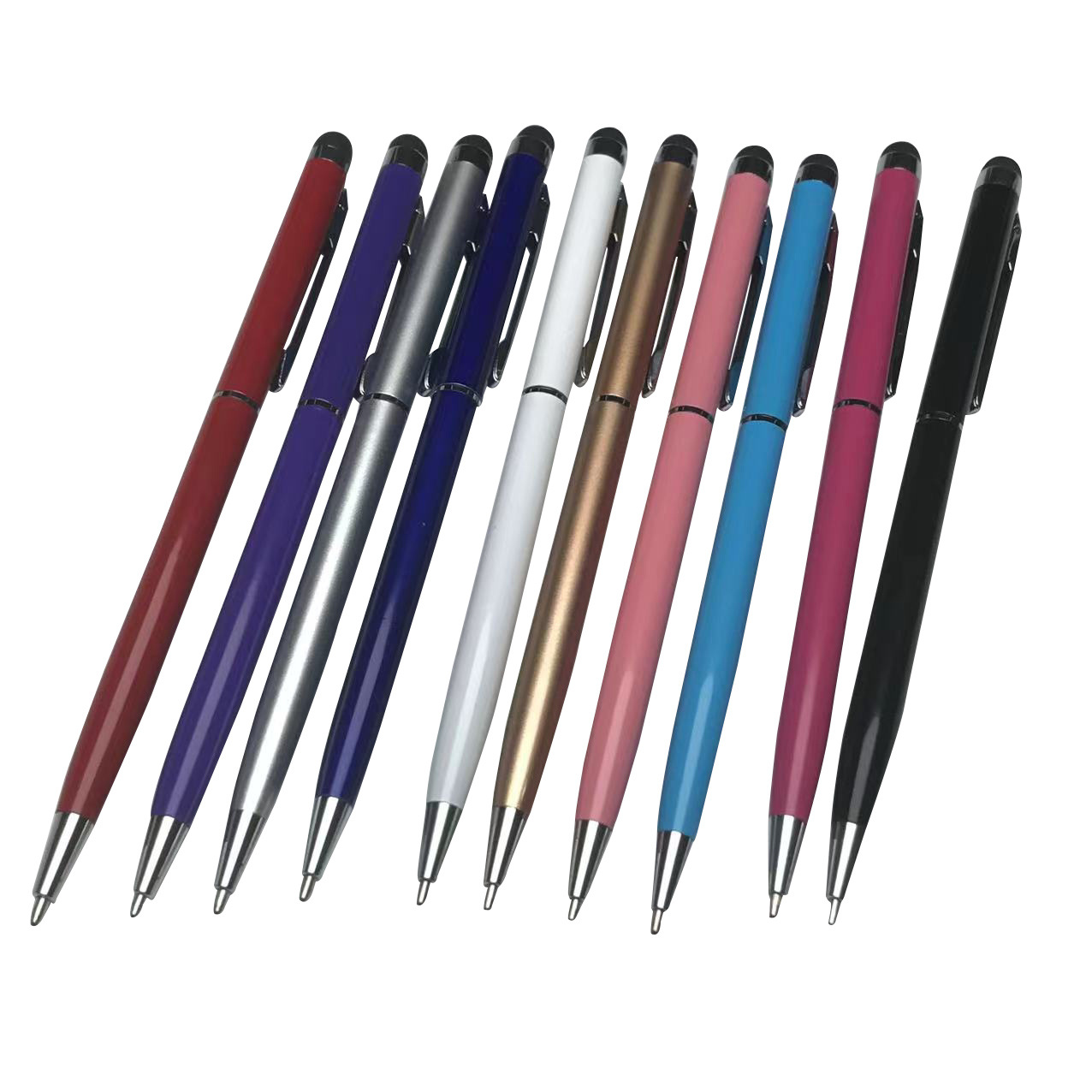 Toothpick pen, universal solid color metal ballpoint pen, mobile phone touch screen stylus, dual-function tablet capacitive pen, stylus Item Picture