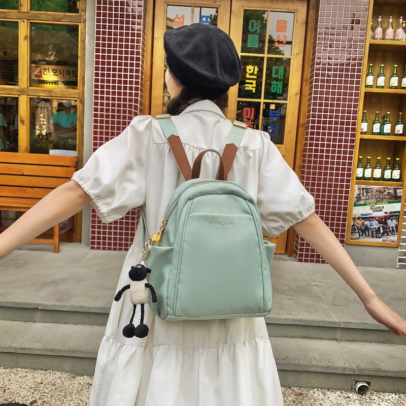 The 2025 new solid-color versatile, fashionable and casual single-shoulder bag, large-capacity backpack, lightweight and simple travel backpack details Picture