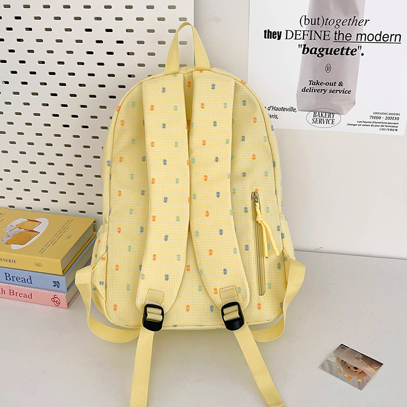 Fresh and light printed schoolbag for girls, high school and college students, forest-themed backpack for girls, Harajuku travel backpack for girls Specification drawing