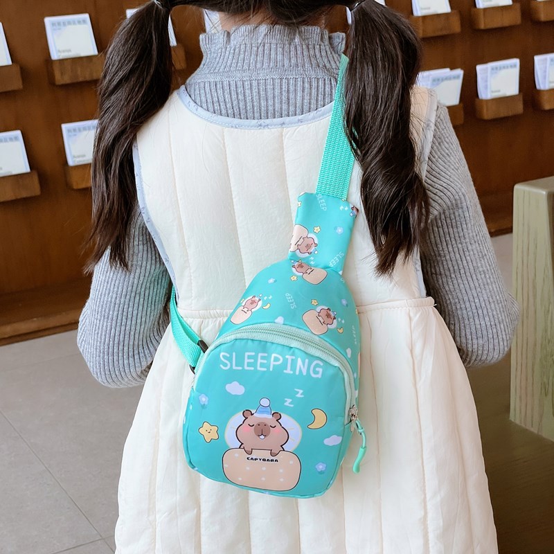 New cartoon children's chest bag, cute printed kindergarten school bag, fashionable children's crossbody backpack, snack single-shoulder bag Application Scenario