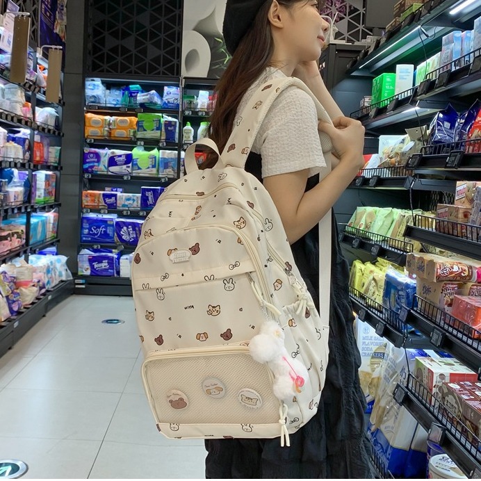 A high-appearance-level "smug pain bag", a fresh, cute and soft girl student schoolbag, a female 2D anime large-capacity backpack full figure