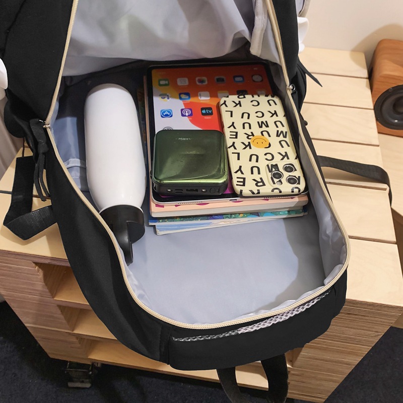 The 2024 new schoolbag for high school boys is a trendy, large-capacity, high-appearance-level backpack. It's a two-piece set for primary and secondary school students Specification drawing