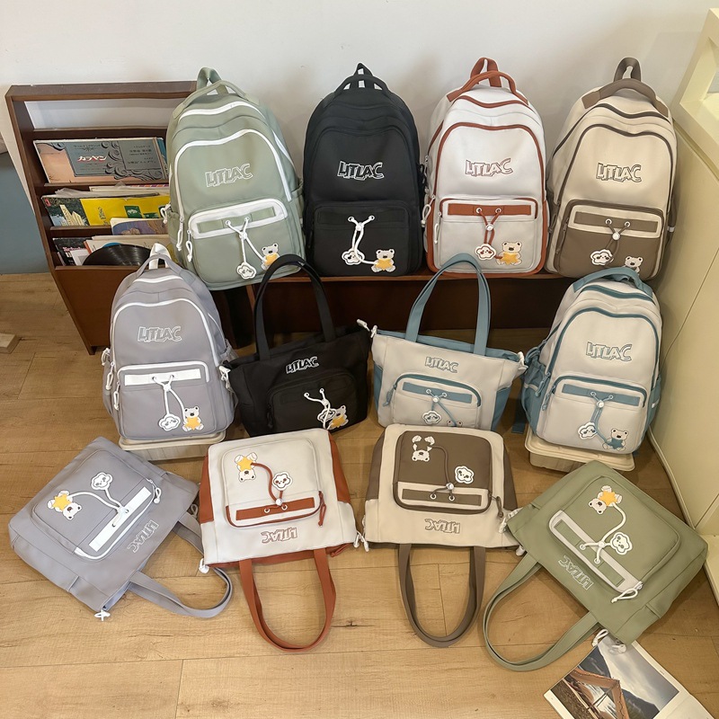 New cartoon student schoolbag with high appearance level, girls' backpack, casual student bag for junior high school students, large capacity for girls Specification drawing